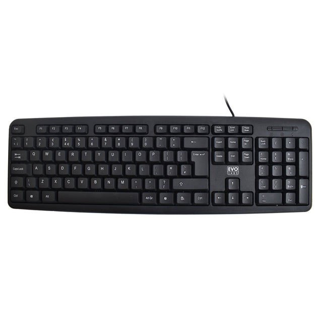 Evo Labs KD-101LUK Full Size USB Wired Keyboard - UK QWERTY Layout