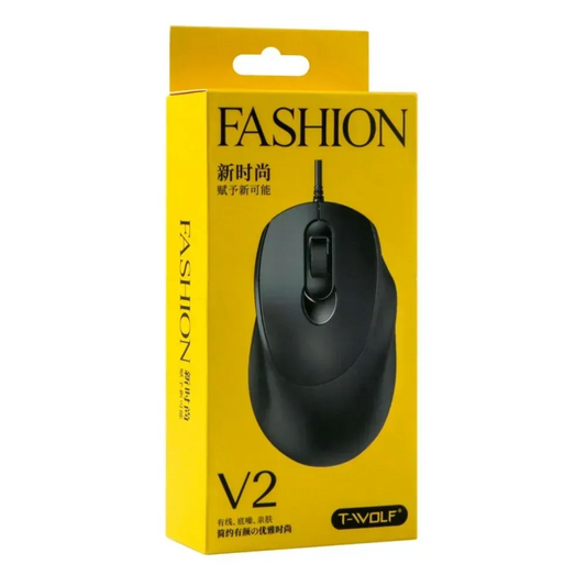T-Wolf V2 Wired Optical Mouse - 1000-1600 DPI, USB, 4 Buttons