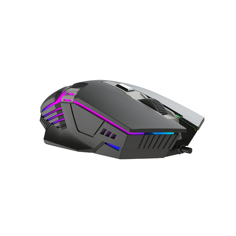 Gaming mouse with RGB lighting on a white background