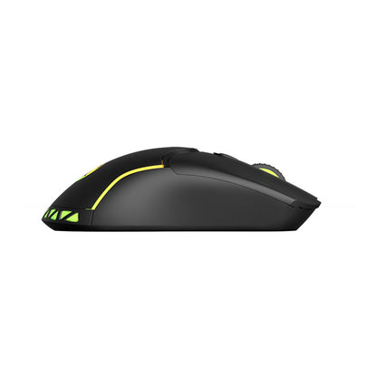 Black gaming mouse with yellow accents on a white background 5