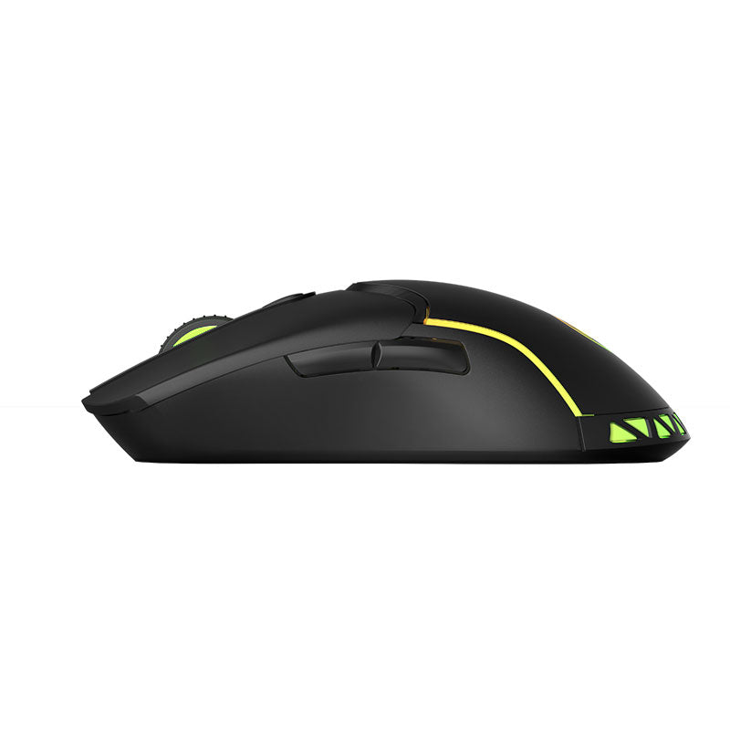 Black gaming mouse with green accents on a white background 6