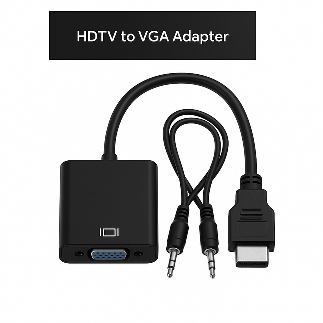 HDMI to VGA Adapter with 3.5mm Audio Output - Plug & Play