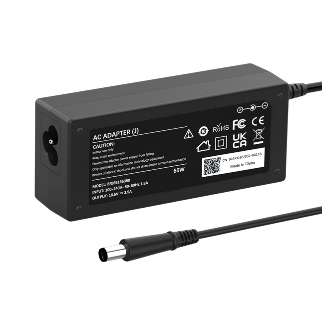 HP Compatible 65W Laptop Charger - 18.5V 3.5A 7.4x5.0mm Tip (BB)