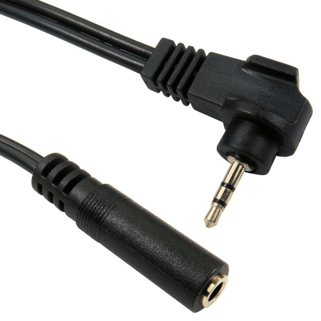 Leaded 2.5 mm Stereo (Male) to 3.5 mm Stereo (Female) Adapter - 13.5 cm, Nickel