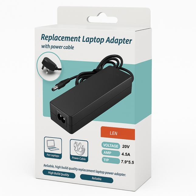 Lenovo Compatible Laptop Charger - 90W 20V 4.5A 7.9x5.5mm Barrel Tip