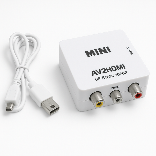 Mini AV to HDMI Converter - RCA to HDMI 1080p Plug & Play