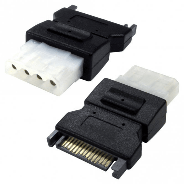 Two black SATA connectors on a white background
