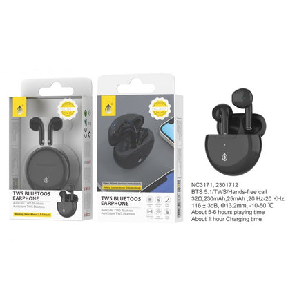 MTK Grimes TWS Bluetooth Earbuds - Touch Control, 6 H Playtime, Hands-Free (Black)