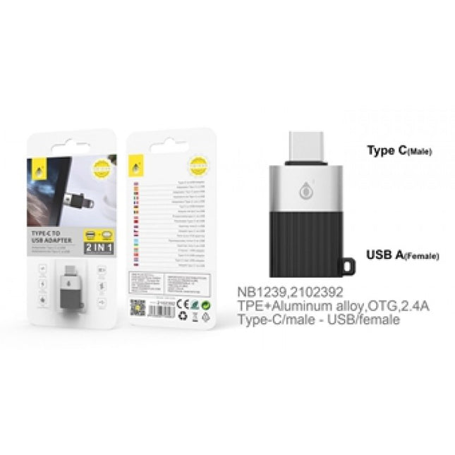 MTK NB1239 USB OTG Adapter to Type-C - Black