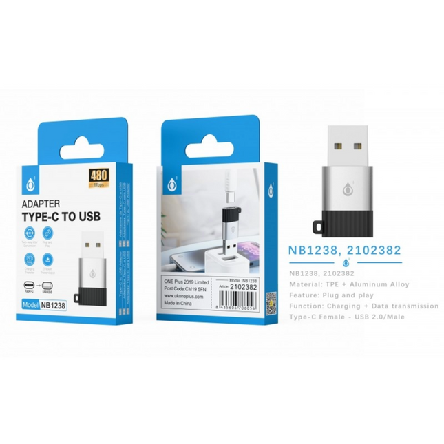 MTK NB1238 Type-C to USB 2.0 Adapter - Black