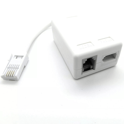 White Ethernet adapter with cable on a white background 2