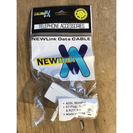 NEWLink data cable packaging on a wooden surface