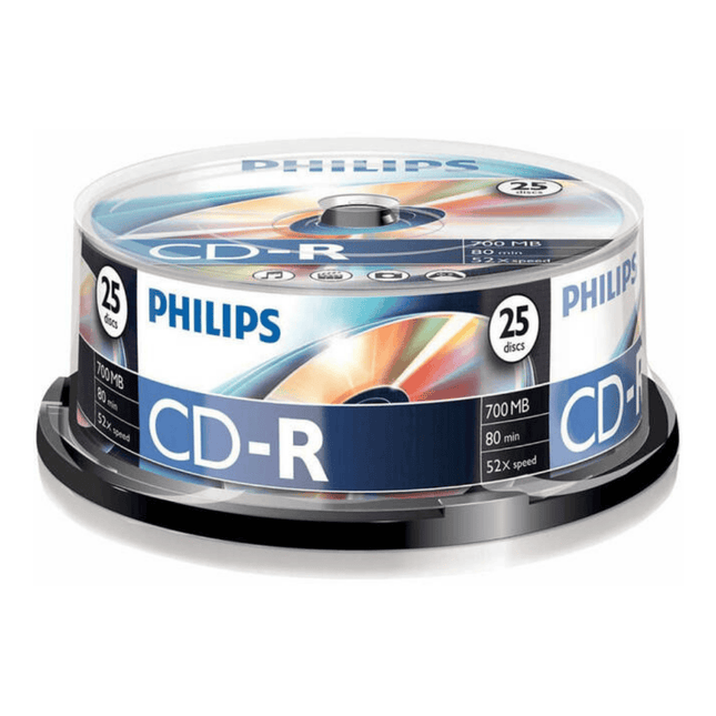 Philips CD-R 700MB 80 Min 52× - 25-Pack Spindle