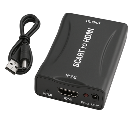 SCART to HDMI Converter - 1080p Output with USB Power