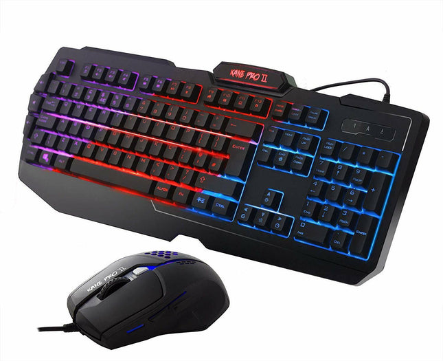 Sumvision Kane Pro 2 USB Gaming Keyboard & Mouse Bundle - RGB Backlit, 3200DPI