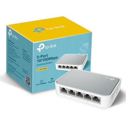 TP-Link TL-SF1005D 5-Port 10/100Mbps Desktop Switch - Unmanaged, Plug & Play
