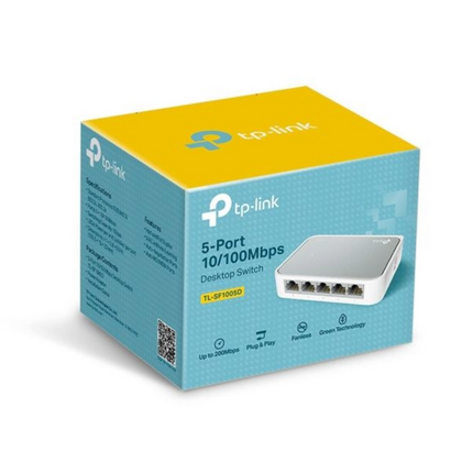 TP-Link TL-SF1005D 5-Port 10/100Mbps Desktop Switch - Unmanaged, Plug & Play