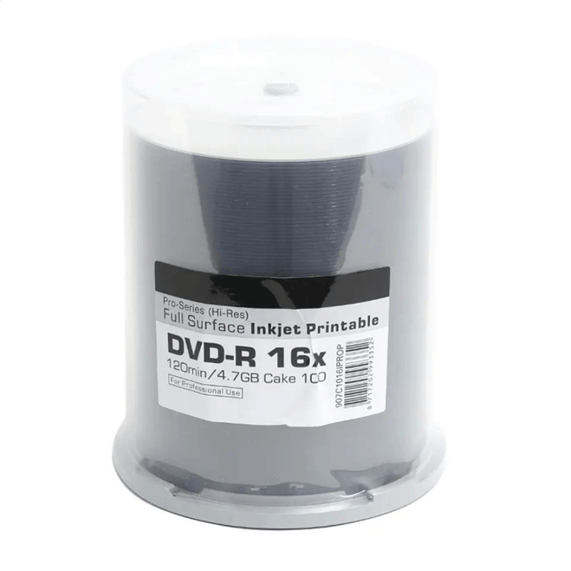 Traxdata Pro Series DVD-R 16× 4.7 GB - Hi-Res Full-Surface Inkjet Printable, 100 Pack