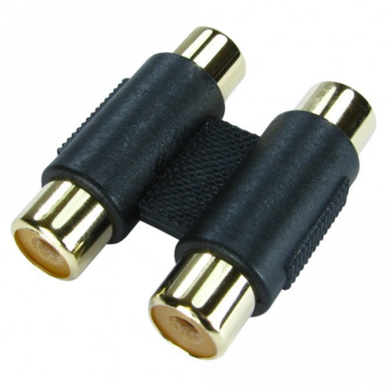 RCA Twin Coupler Adapter - 2x RCA Female to 2x RCA Female, Gold