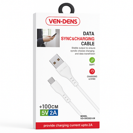 Ven Dens USB-A to USB-C Charging Cable - 1m, 2.4A Output