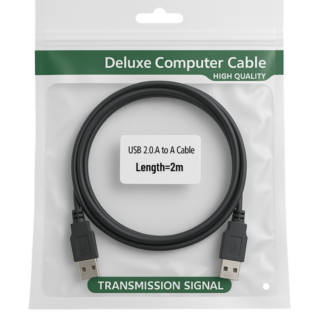 USB 2.0 A to A Data Cable - 2m, 3m, 5m - Black