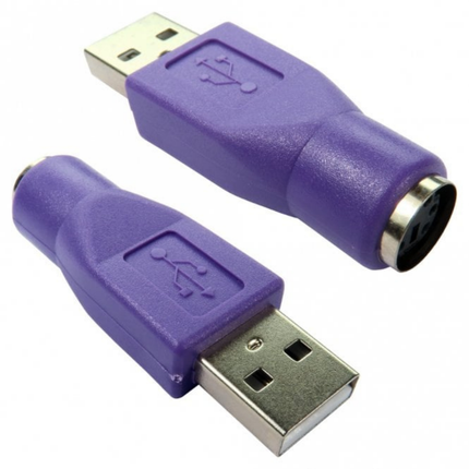 USB Male to PS/2 Female Keyboard Adapter - Purple
