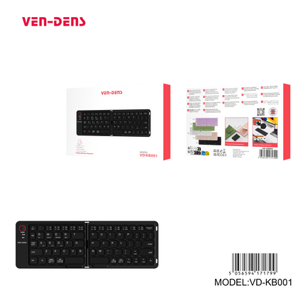 Ven-Dens keyboard packaging with keyboard and accessories on a white background - eSunrise Wholesale