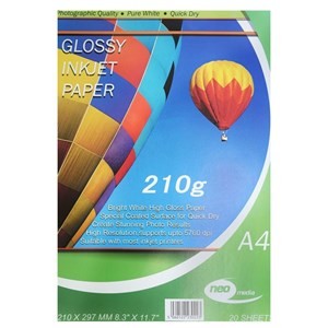 Neo brand 210gsm A4 gloss Coated Paper (20 Sheets) - esunrise