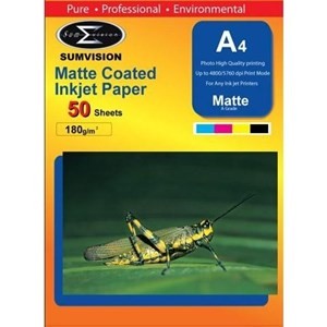 Sumvision Brand 180gsm Matt Coated A4 Paper (50 sheets) - esunrise