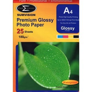 Sumvision Gloss 180gsm Paper A4 (25 sheets) - esunrise