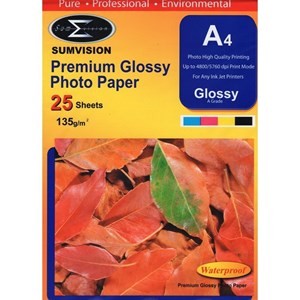 Sumvision Brand 135gm Gloss Coated A4 Paper (25) - esunrise