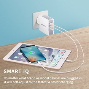 Sumvision 65W 3-Port USB-C PD & QC 3.0 Charger - Universal Laptop & Phone Fast Charger (UK/EU/US Plugs)