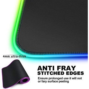 RGB Gaming Mouse Mat Pad Large Thick(800×300×4mm) XXXL Extended Led Mousepad with Non-Slip Rubber Base, Soft Computer Keyboard Mice Mat for Macbook, PC, Laptop, Desk - Black