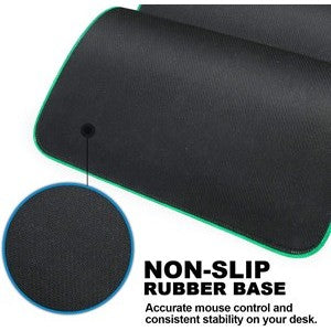 RGB Gaming Mouse Mat Pad Large Thick(800×300×4mm) XXXL Extended Led Mousepad with Non-Slip Rubber Base, Soft Computer Keyboard Mice Mat for Macbook, PC, Laptop, Desk - Black