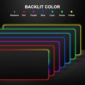 RGB Gaming Mouse Mat Pad Large Thick(800×300×4mm) XXXL Extended Led Mousepad with Non-Slip Rubber Base, Soft Computer Keyboard Mice Mat for Macbook, PC, Laptop, Desk - Black