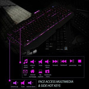 Sumvision Kane Pro 2 USB Gaming Keyboard & Mouse Bundle - RGB Backlit, 3200DPI