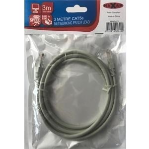MAXAM RJ45 Moulded Network Patch Cable Cat5e Retail Packed - Grey