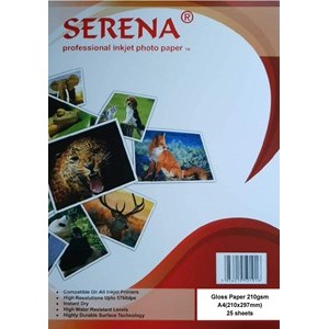 Serena Gloss Photo Paper - A4, 210gsm (25 Sheets)