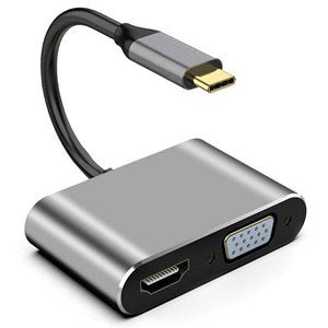 USB-C to 4K HDMI and 1080p VGA 2-in-1 Video Adaptor